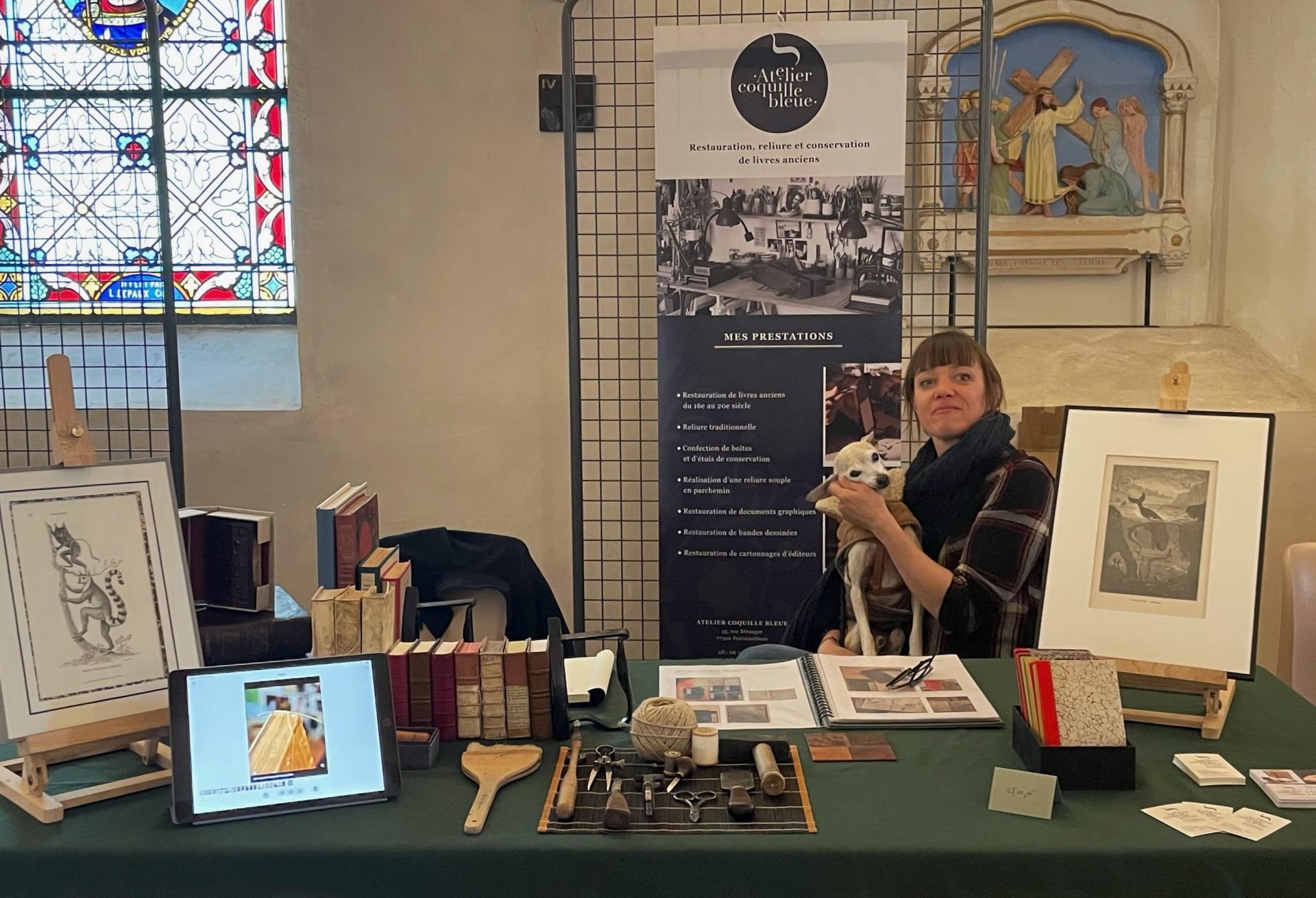 Atelier Coquille Bleue au Salon des artisans à Thomery {{brizy_dc_image_alt imageSrc=